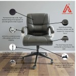Gray padded mid-back office chair with lumbar support - Adhunika Furnitures