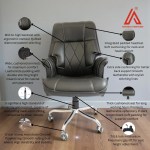 Dark gray diamond-stitched high-back boss chair with headrest - Adhunika Furnitures