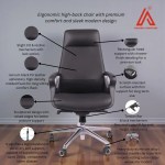 Black ergonomic executive office chair with headrest and lumbar support - Adhunika Furnitures"