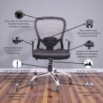 Ergonomic mesh office chair with adjustable back support, cushioned seat and nylon base