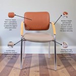 Two-tone visitor chair with cushioned seat, wooden armrests and metal legs