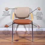 Two-tone visitor chair with wooden armrests and chrome metal legs