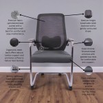 Mesh visitor chair with cushioned seat and chrome cantilever base.