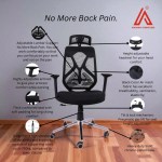 Black breathable mesh office chair for back pain relief - Adhunika Furnitures"