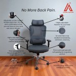 Gray air mesh office chair for back pain relief with adjustable armrests - Adhunika Furnitures