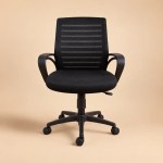 Black Mesh Low Back Office Chair with Cushioned Seat